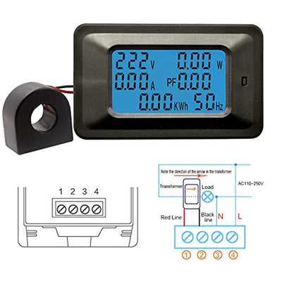 Quick Sense 100Amp 6 in 1 Digital Energy Meter Power Meter with Blue Back Light (5 KW Energy Meter) - Quick Sense Innovations