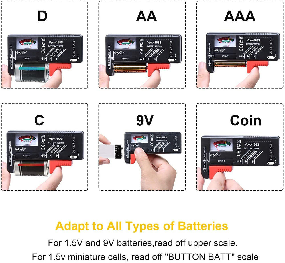 Quick Sense Digital Battery Tester for AAA AA C D 9V 1.5V - Quick Sense Innovations