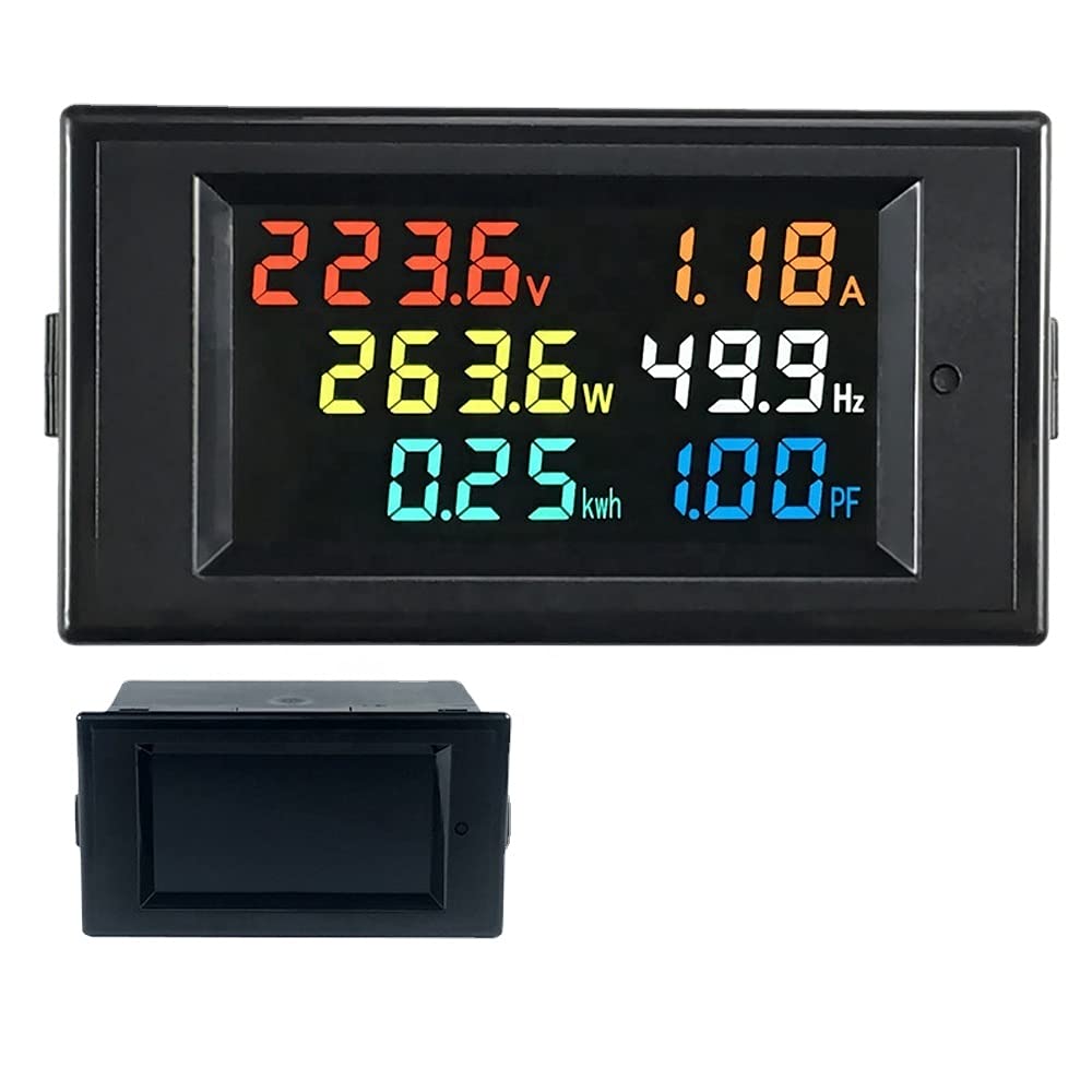 Quick Sense Energy Meter 6 in 1, 80V-300V AC 100A Power Meter with Multi-Colour Digital Display - Quick Sense Innovations