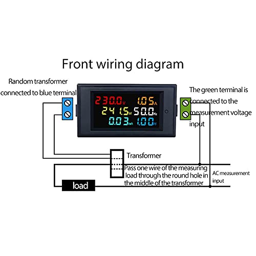 Quick Sense Energy Meter 6 in 1, 80V-300V AC 100A Power Meter with Multi-Colour Digital Display - Quick Sense Innovations