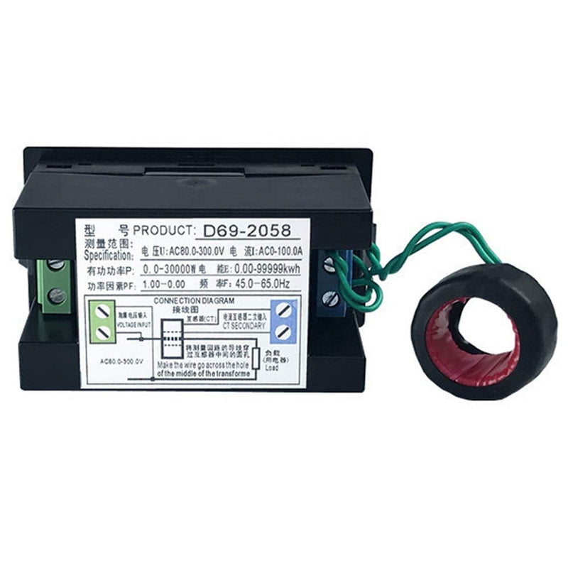 Quick Sense Energy Meter 6 in 1, 80V-300V AC 100A Power Meter with Multi-Colour Digital Display - Quick Sense Innovations