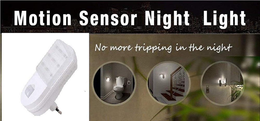 Quick Sense (QS-L1): Plug In Motion Night Light 220 VAC Motion Activated LED Lights For Bedroom, Staircase, Hall & Etc, White - Quick Sense Innovations