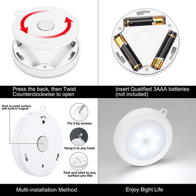 Upgraded Motion Sensor LED Night Light, Non-Fall Cordless Battery-Powered Wall Light - Quick Sense Innovations