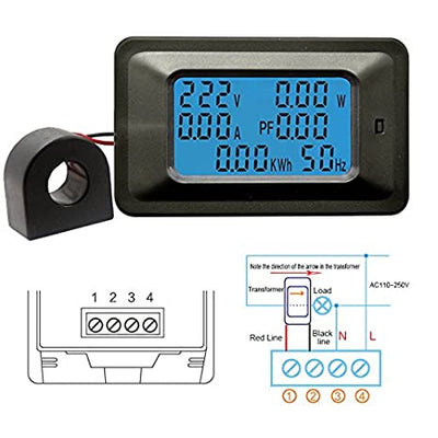 Quick Sense AC 20KW 110-250V 100A Digital Power Energy Voltmeter Ammeter Frequency Meter - Quick Sense Innovations